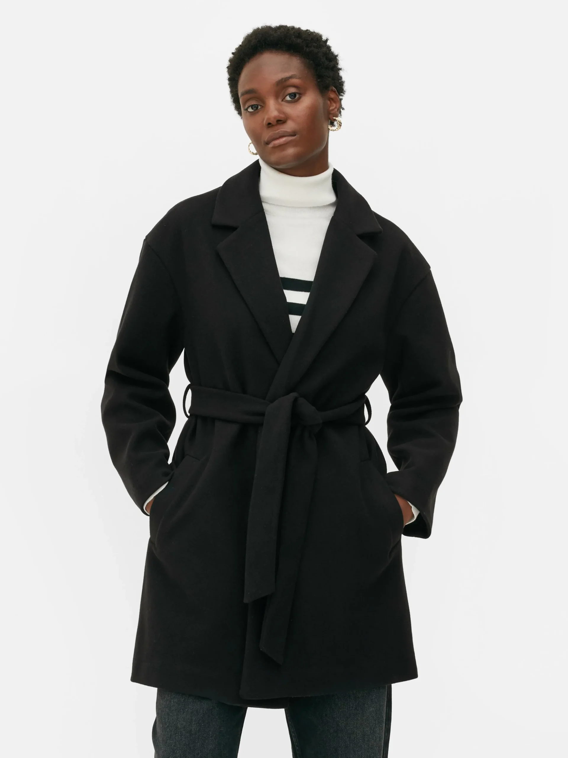 Abrigo Cruzado Con Cinturón