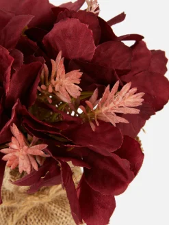 Arreglo De Flores Artificiales Con Jarrón De Yute