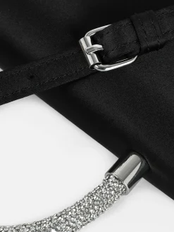 Bandolera De Satén Con Asa De Strass