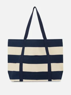 Bolso Shopper De Lona A Rayas De Rita Ora