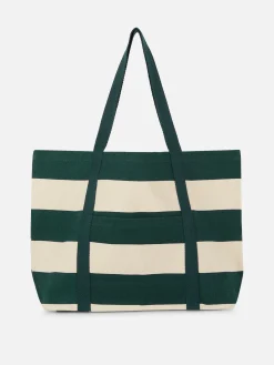 Bolso Shopper De Lona A Rayas De Rita Ora