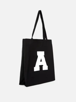 Bolso Shopper De Lona Con Inicial