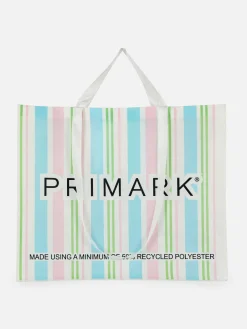 Bolso Shopper XL Con Estampado A Rayas