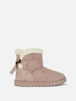 Botas Con Lazo Trasero Y Forro De Felpa