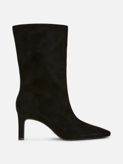 Botas De Antelina Con Tacón De Aguja