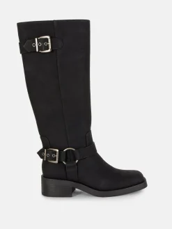 Botas De Motorista De Punta Cuadrada