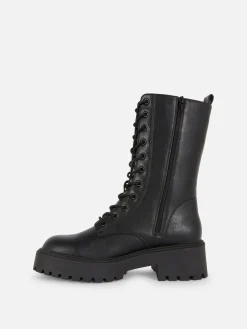 Botas Moteras Gruesas Con Cordones