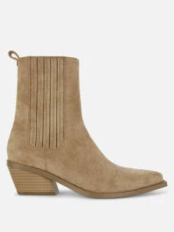 Botines De Estilo Cowboy Con Tacón Bajo