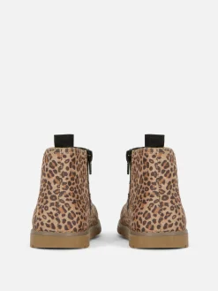 Botines De Leopardo Con Cremallera