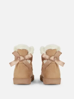 Botines De Pelo Sintético Con Detalle De Lazos