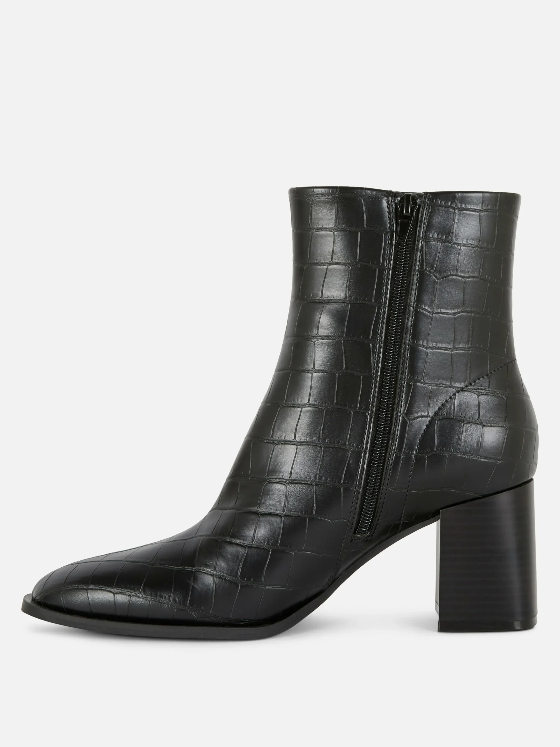 Botines De Tacón De Piel De Cocodrilo Sintética