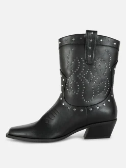 Botines De Tipo Cowboy Con Tachuelas