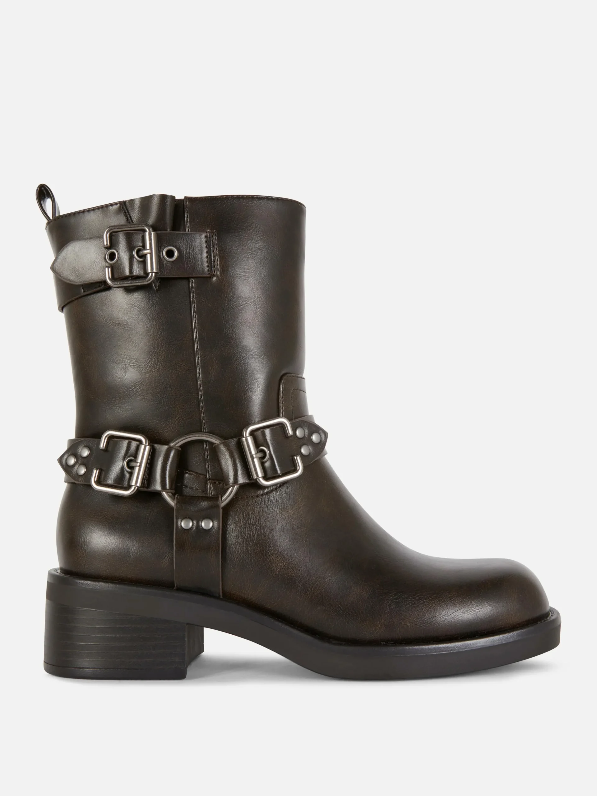 Botines Moteros De Piel Sintética
