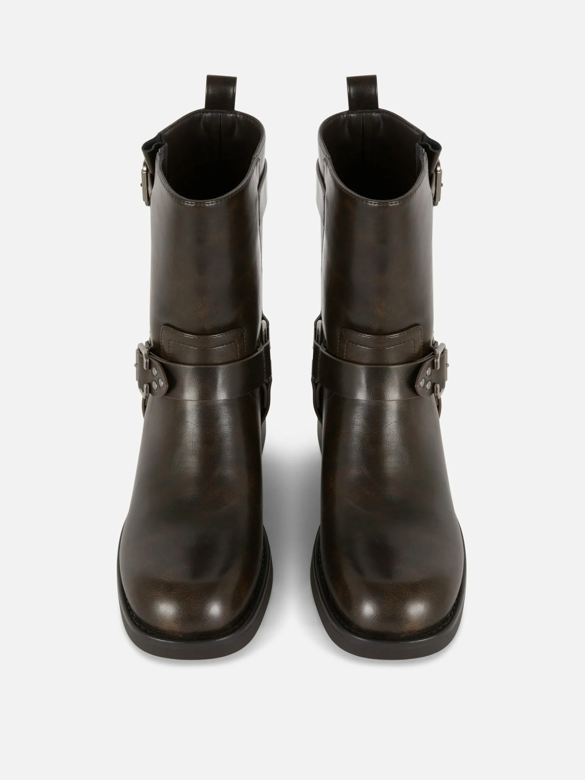 Botines Moteros De Piel Sintética