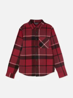 Camisa De Manga Larga A Cuadros Con Botones