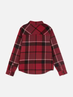Camisa De Manga Larga A Cuadros Con Botones