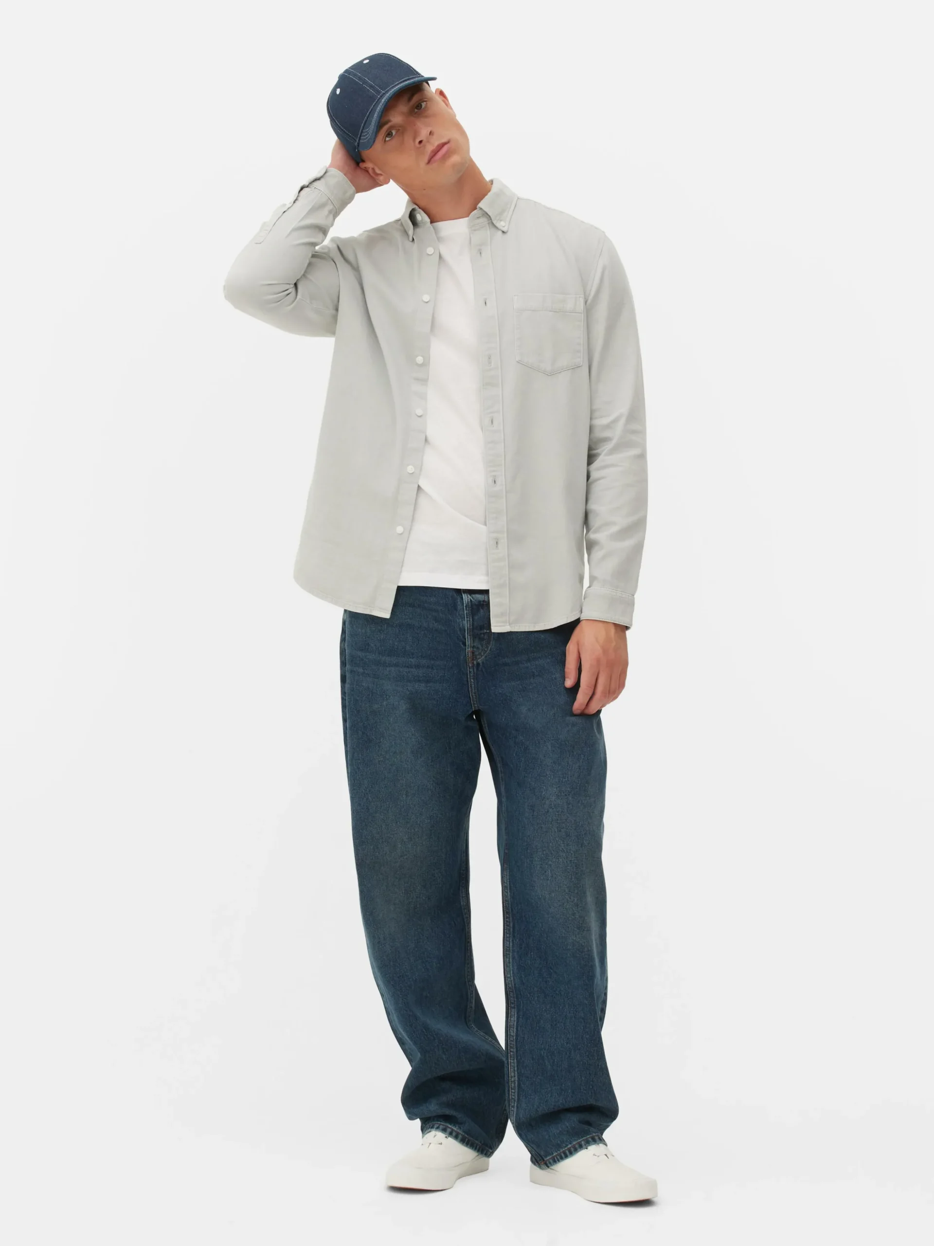 Camisa De Sarga De Algodón De Manga Larga