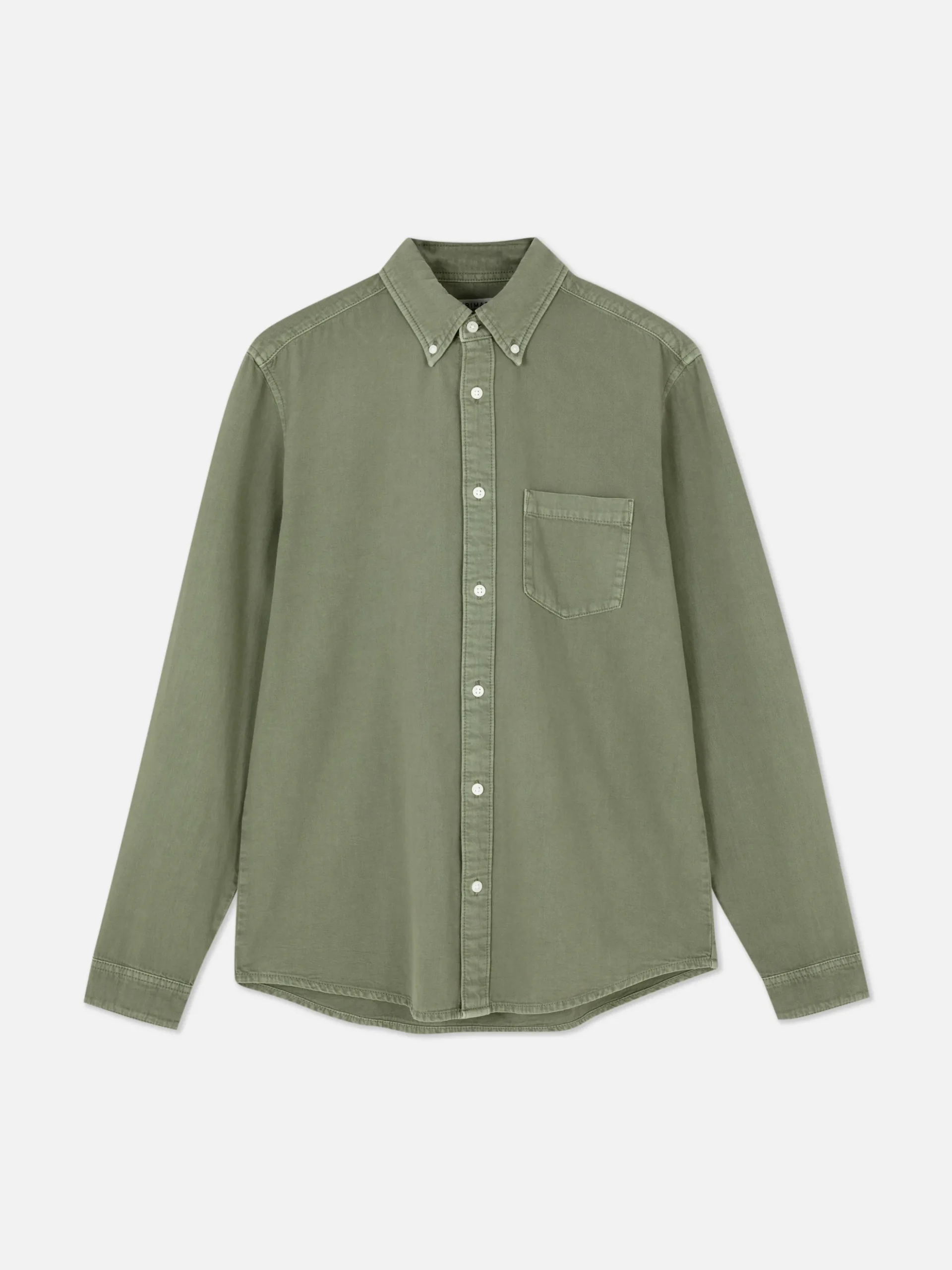 Camisa De Sarga De Algodón De Manga Larga