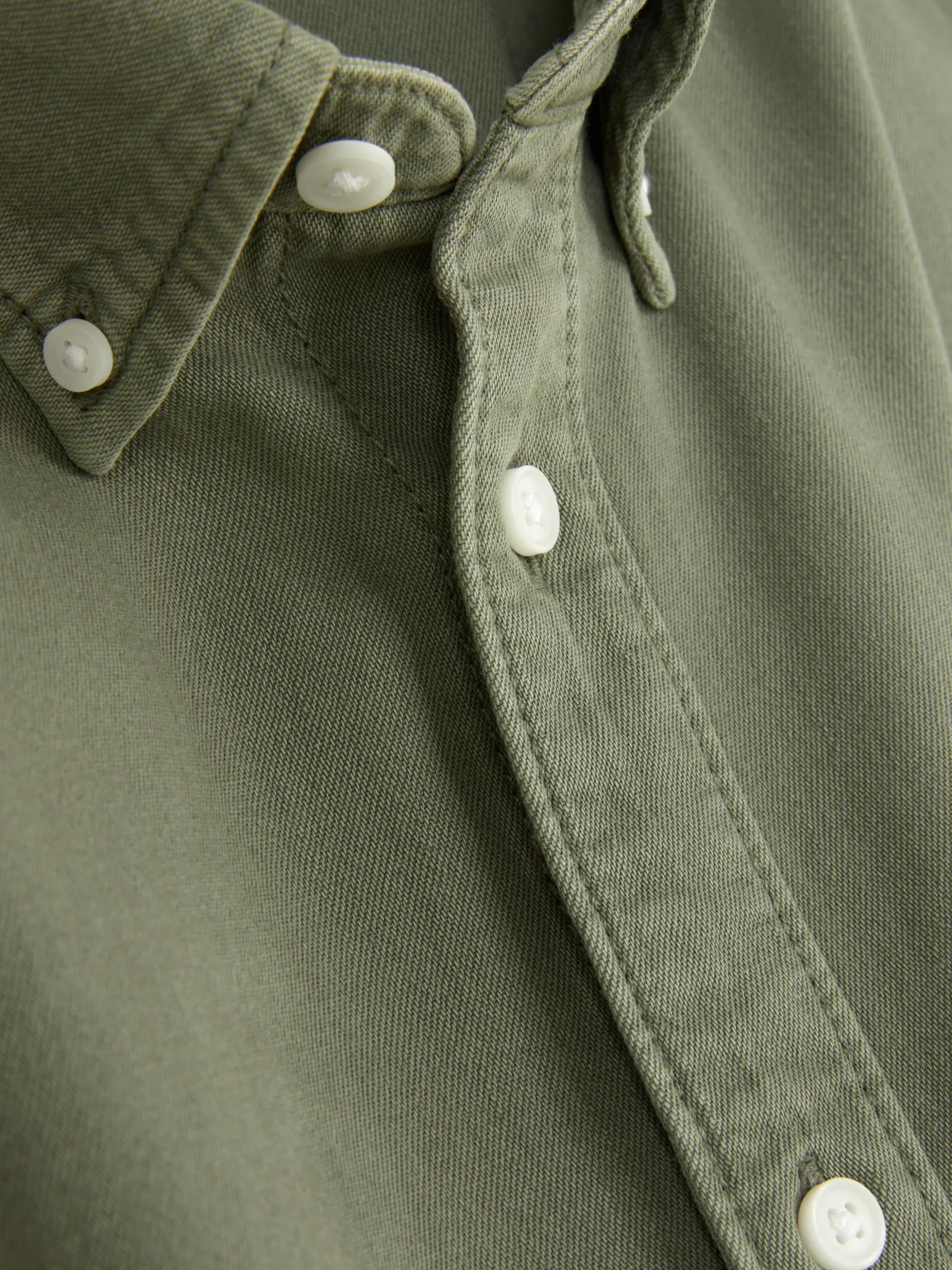 Camisa De Sarga De Algodón De Manga Larga