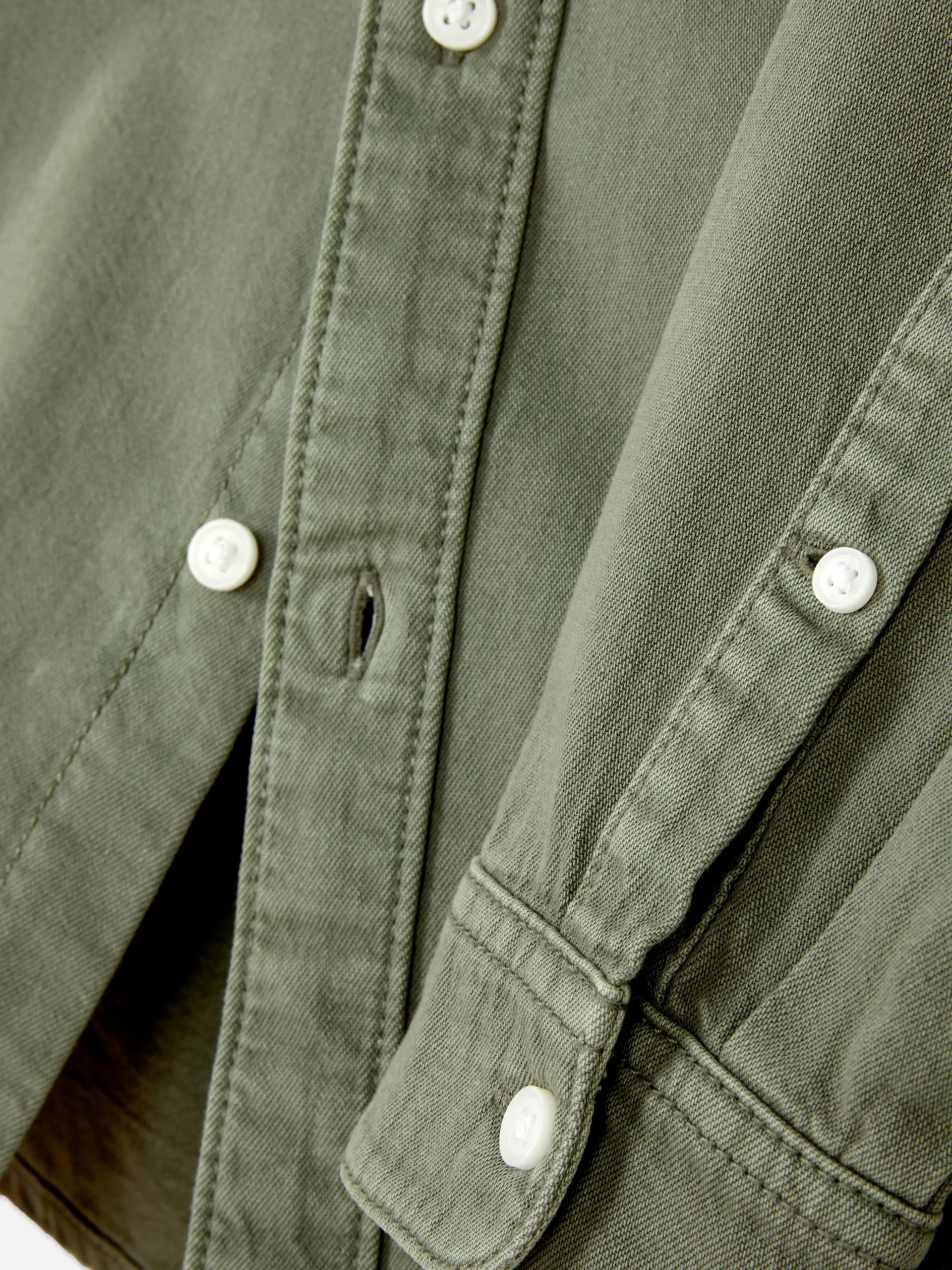 Camisa De Sarga De Algodón De Manga Larga