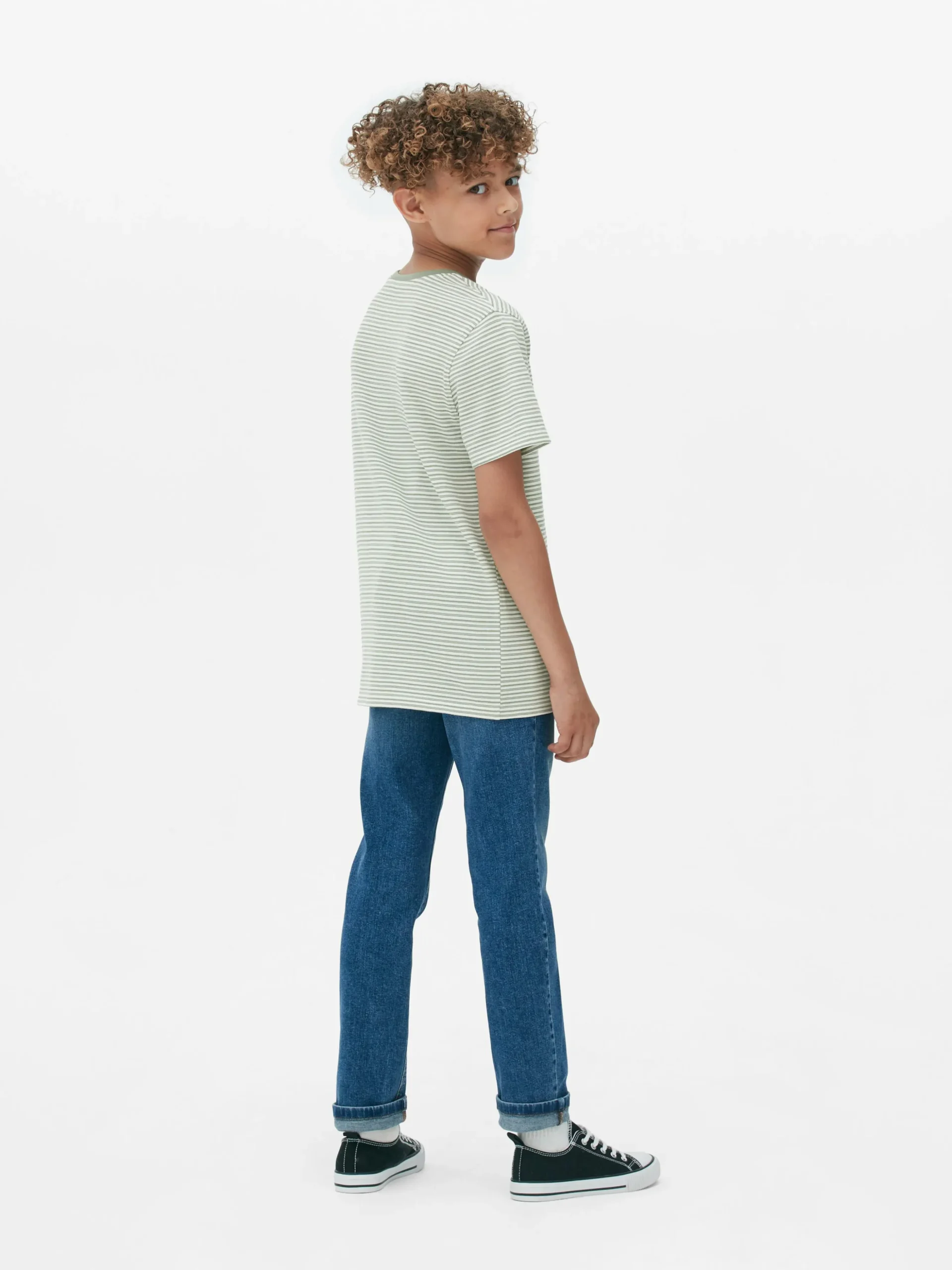 Camiseta A Rayas En Jacquard Para Niño Mayor