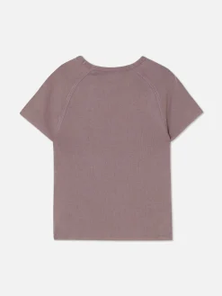 Camiseta Con Efecto Lavado Y Estampado De Mariposas