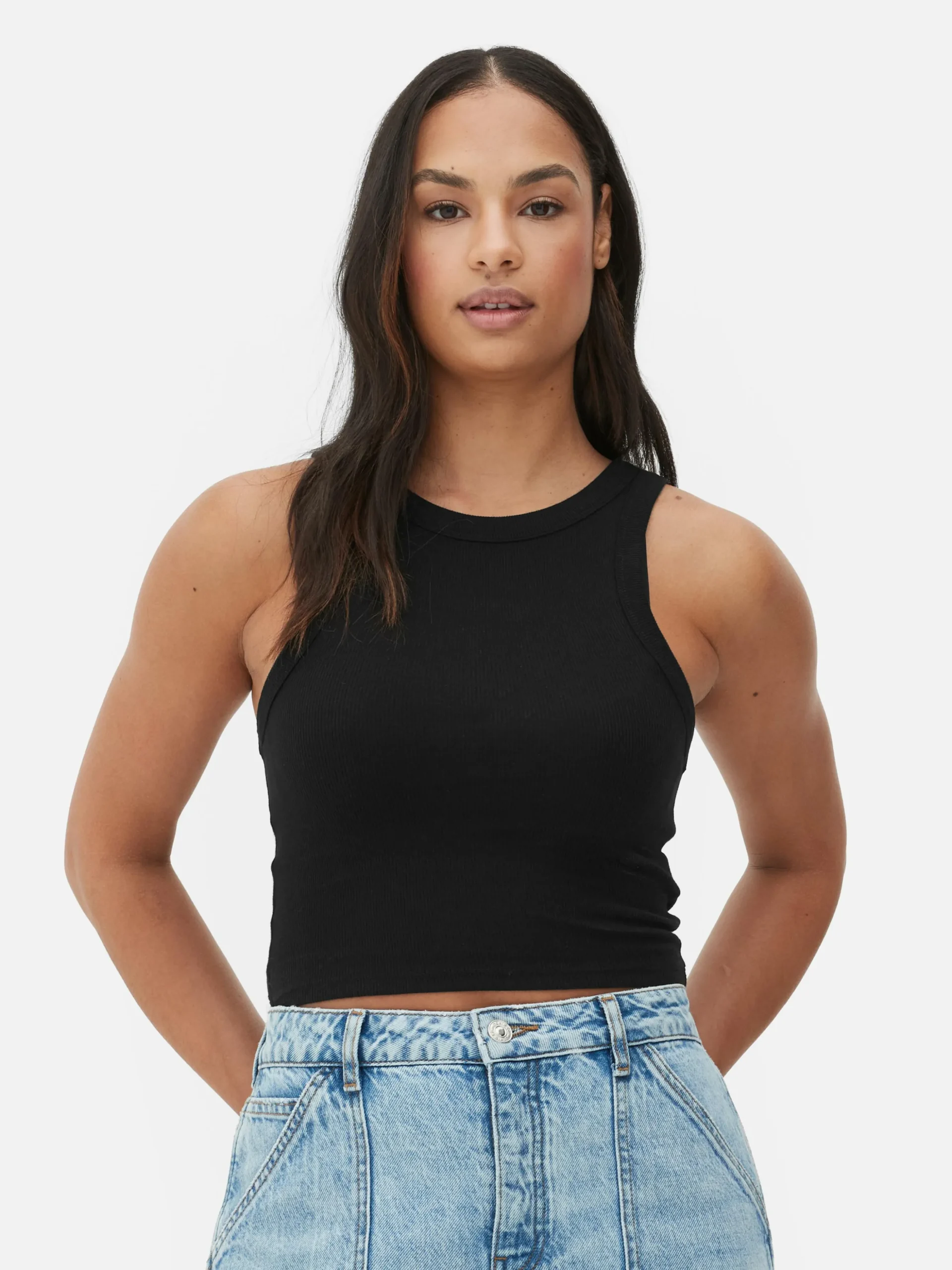 Camiseta Con Espalda De Nadadora Acanalada