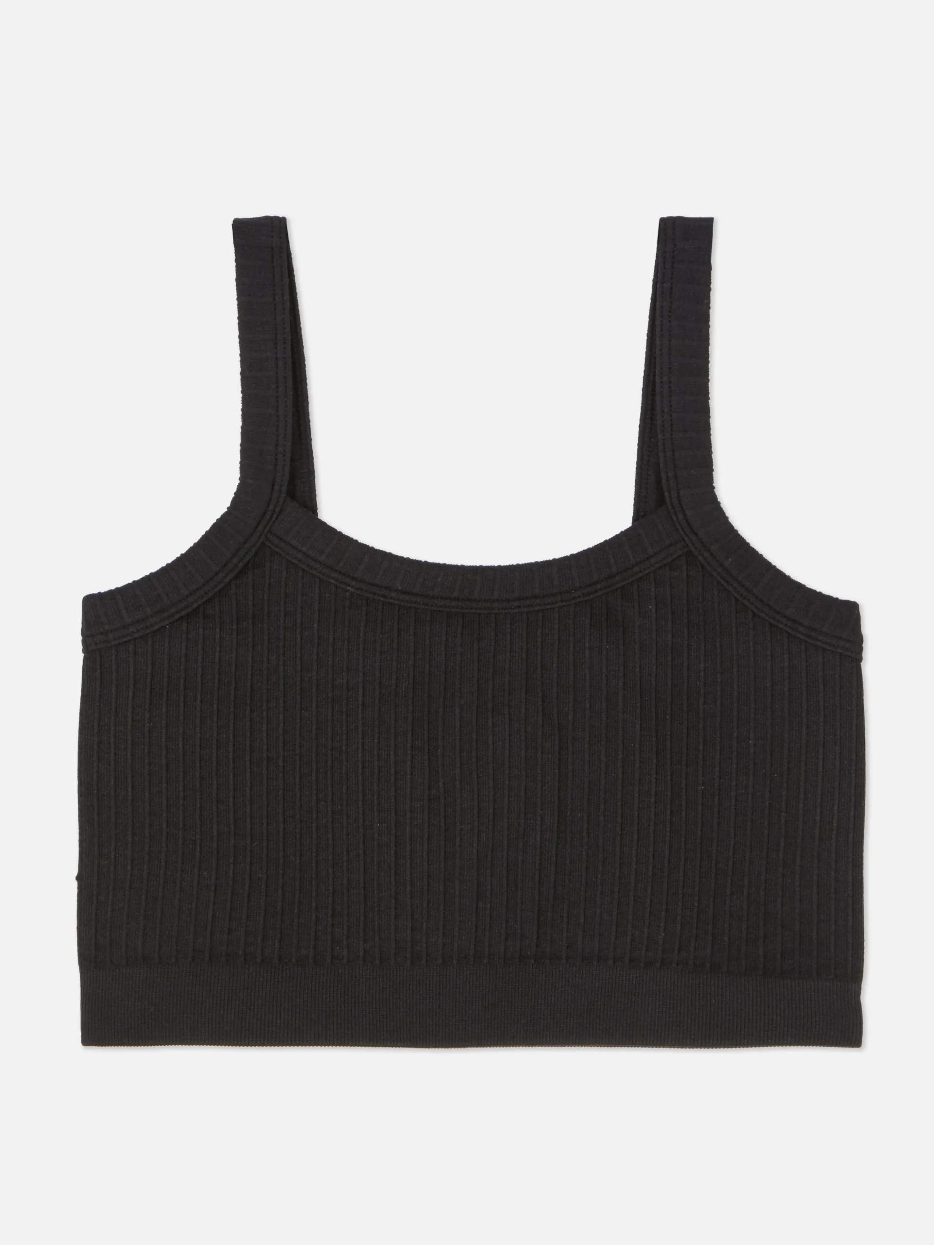 Camiseta Corta Acanalada Con Textura