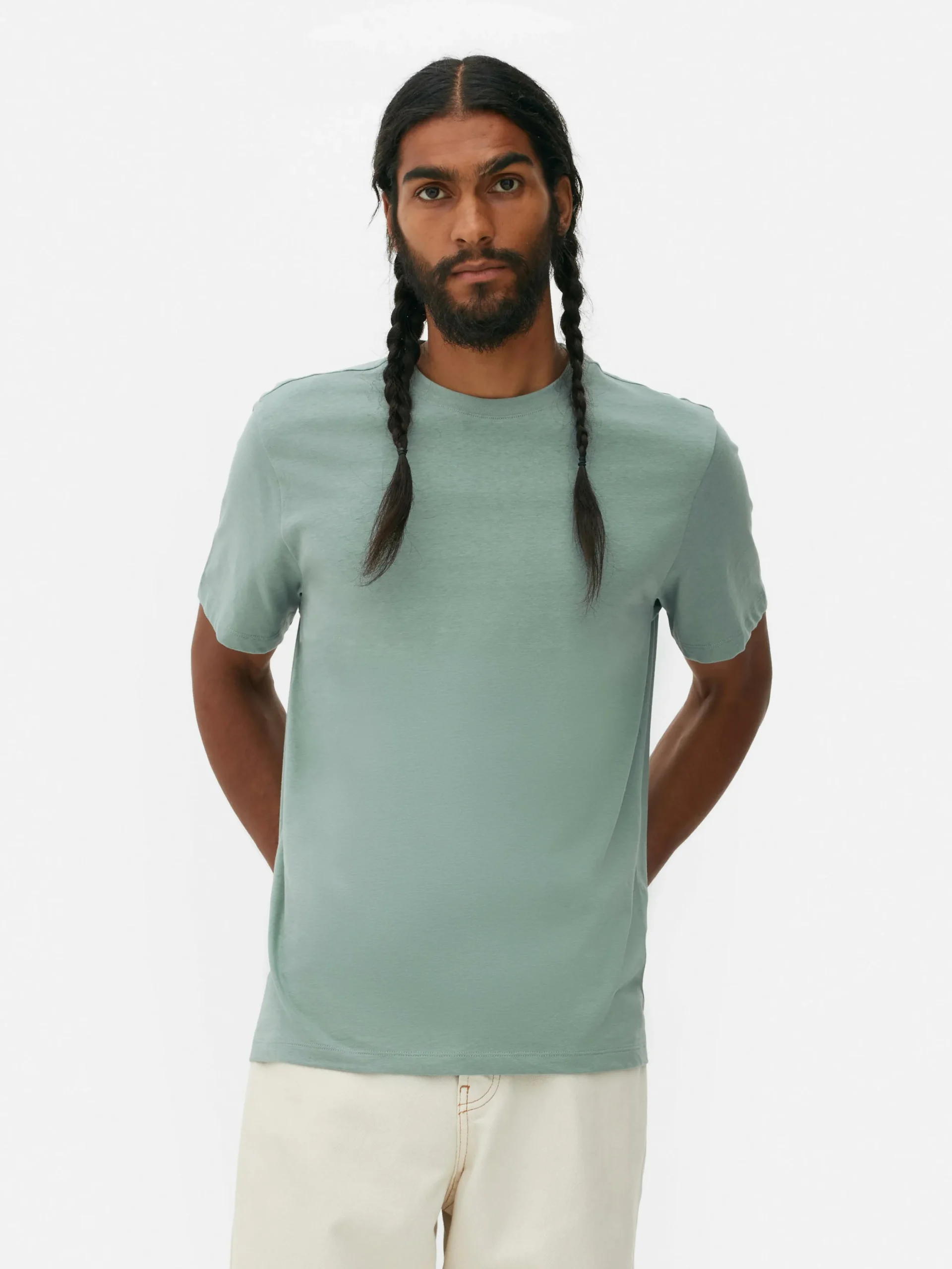 Camiseta De Cuello Redondo Y Corte Recto
