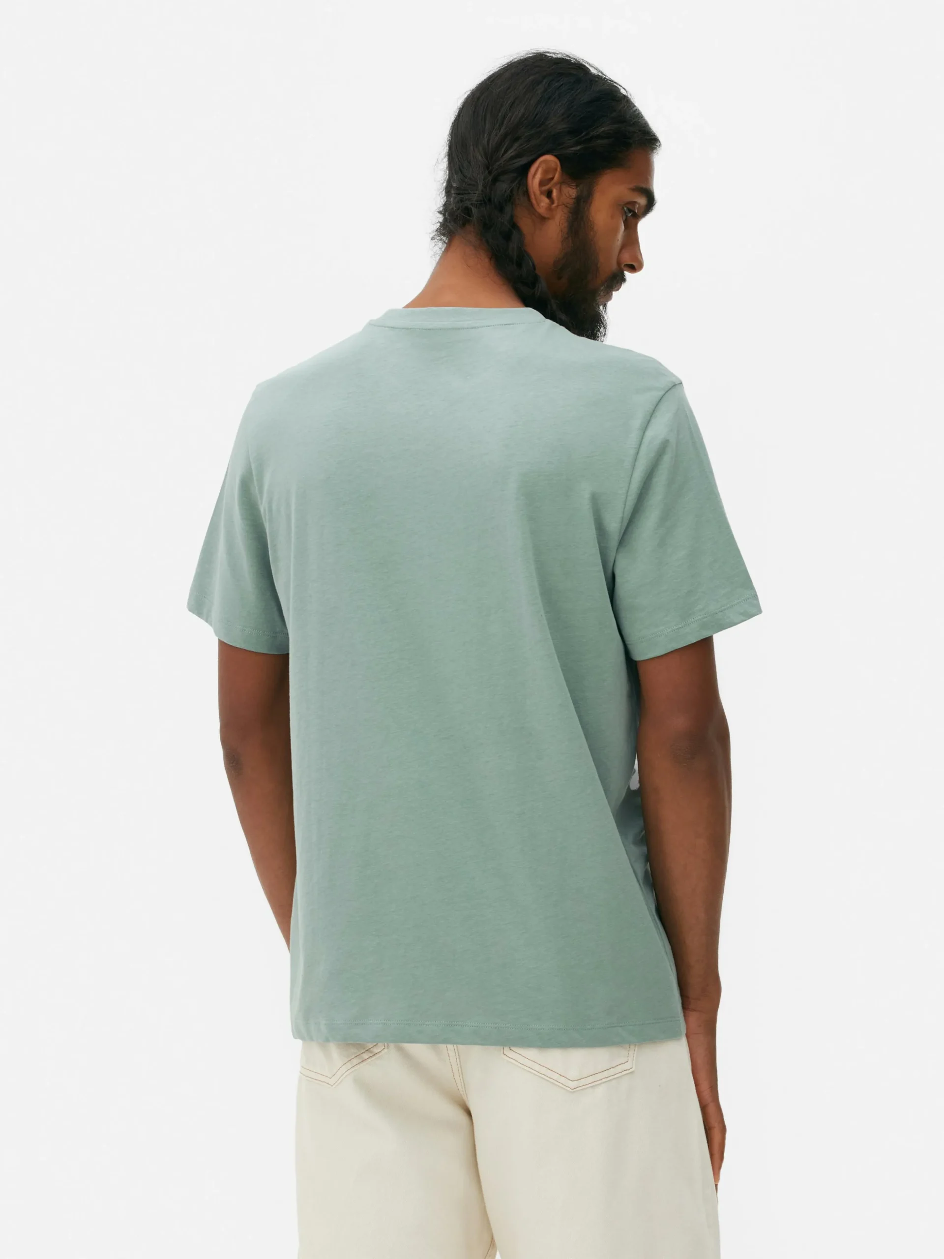 Camiseta De Cuello Redondo Y Corte Recto