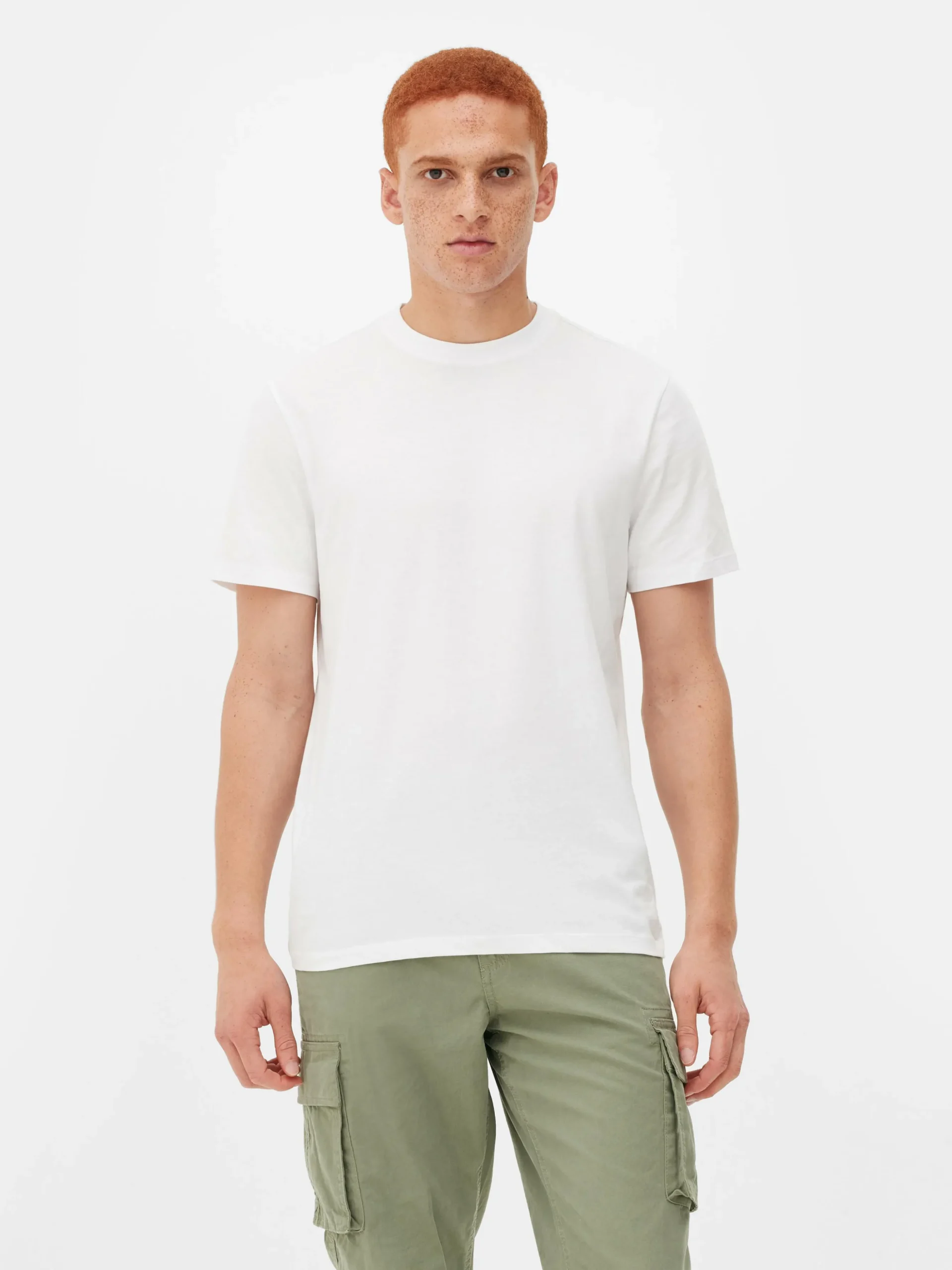 Camiseta De Cuello Redondo Y Corte Recto