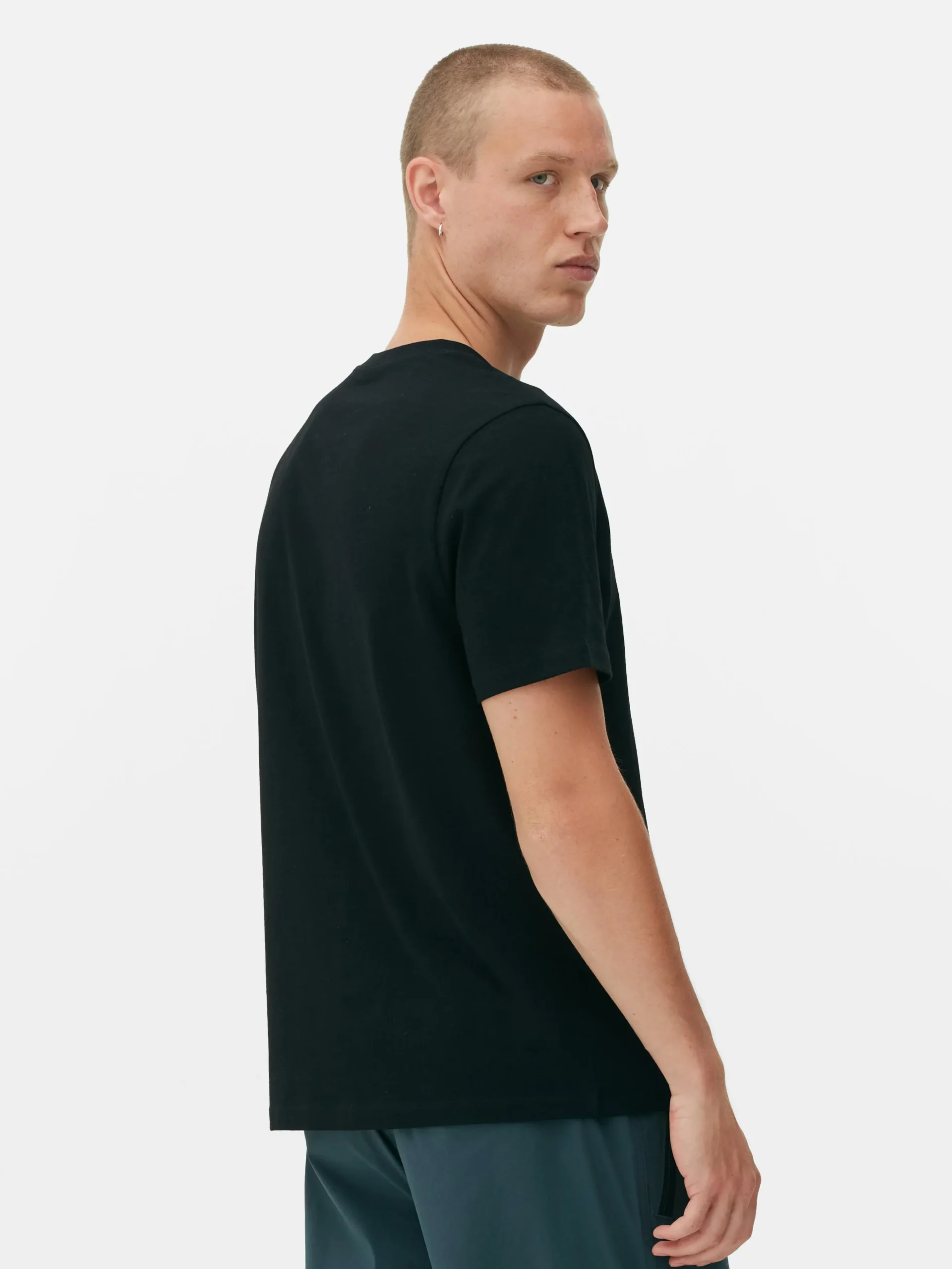 Camiseta De Cuello Redondo Y Corte Recto