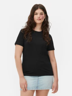 Camiseta De Cuello Redondo Y Corte Recto