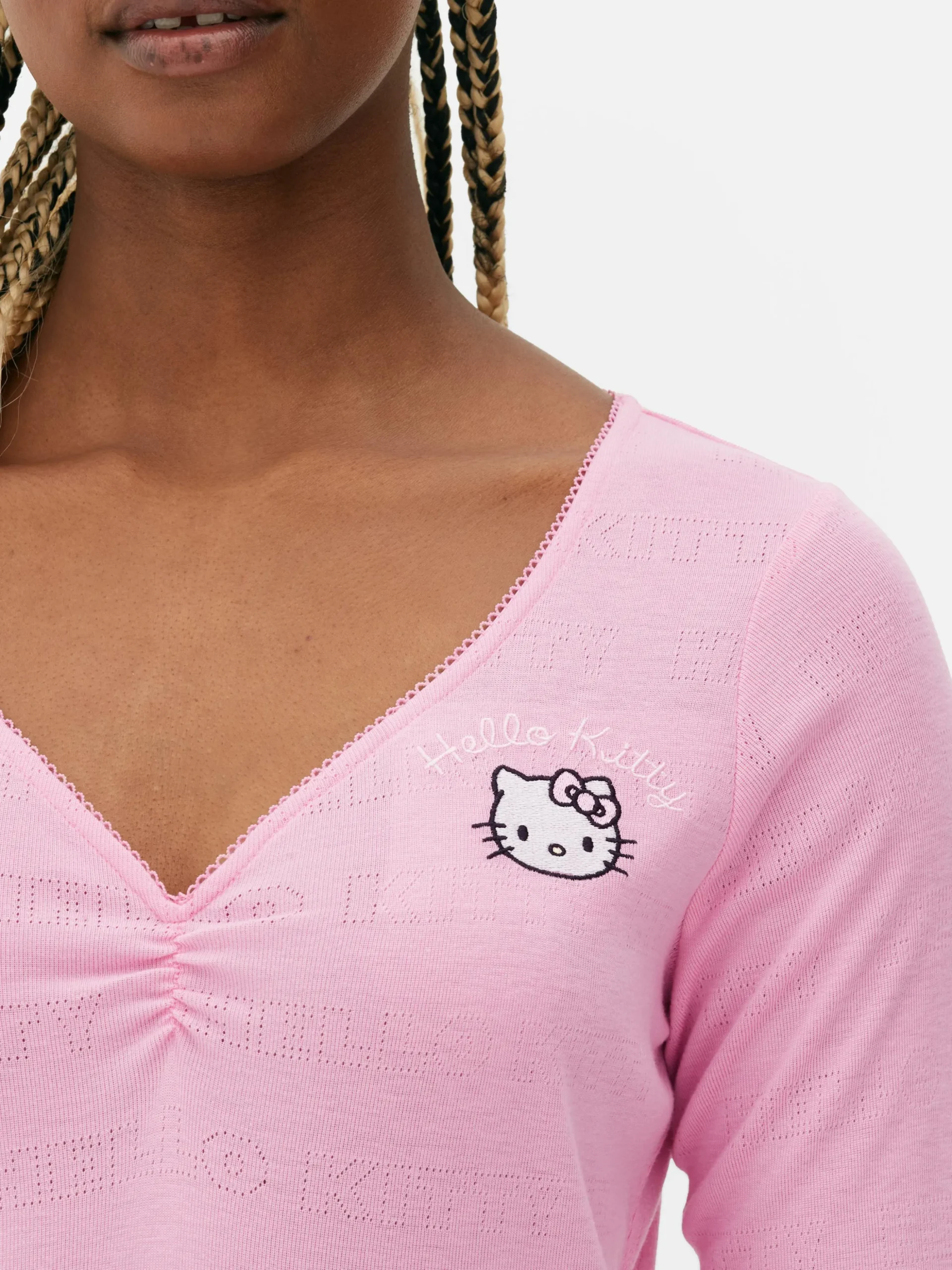 Camiseta De Pijama De Pointelle De Hello Kitty