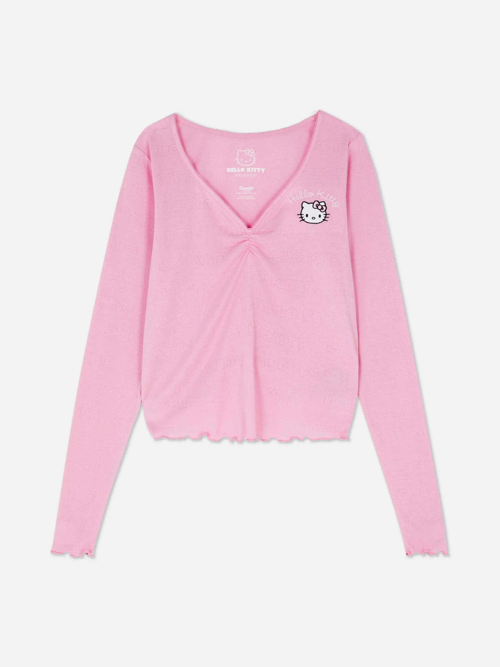 Camiseta De Pijama De Pointelle De Hello Kitty