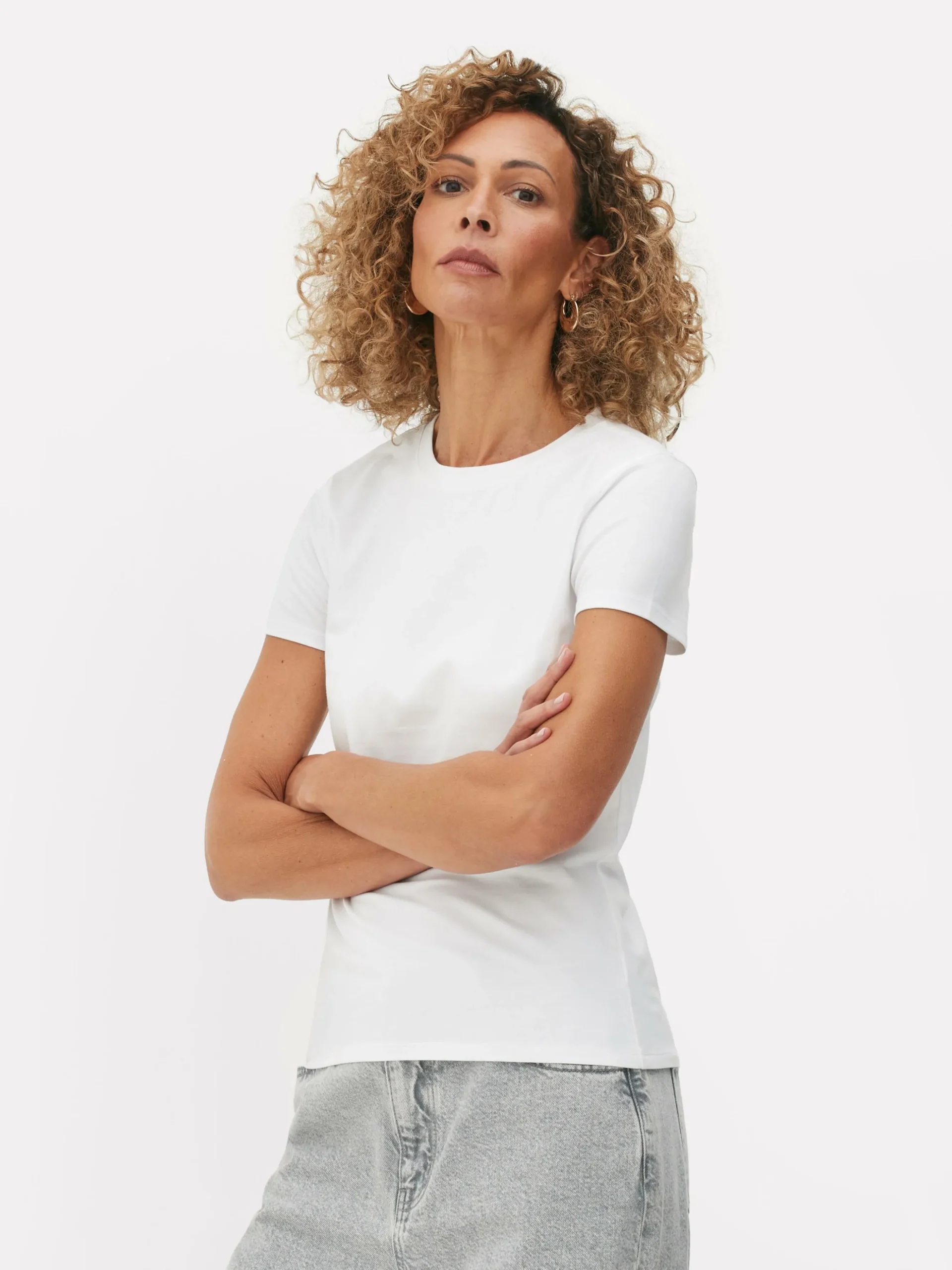 Camiseta Elástica De Cuello Redondo