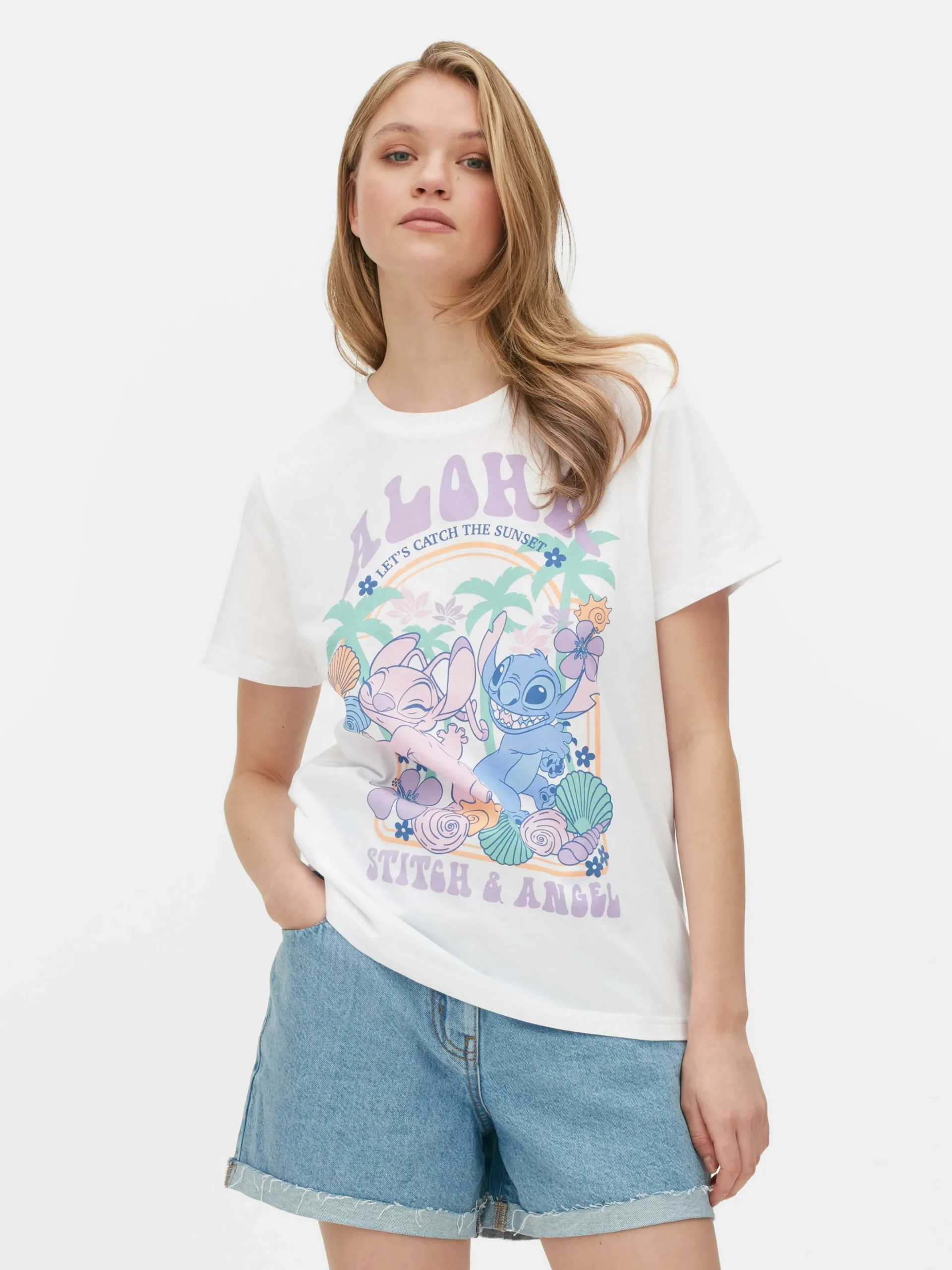 Camiseta Estampada «Aloha» De Stitch De Disney