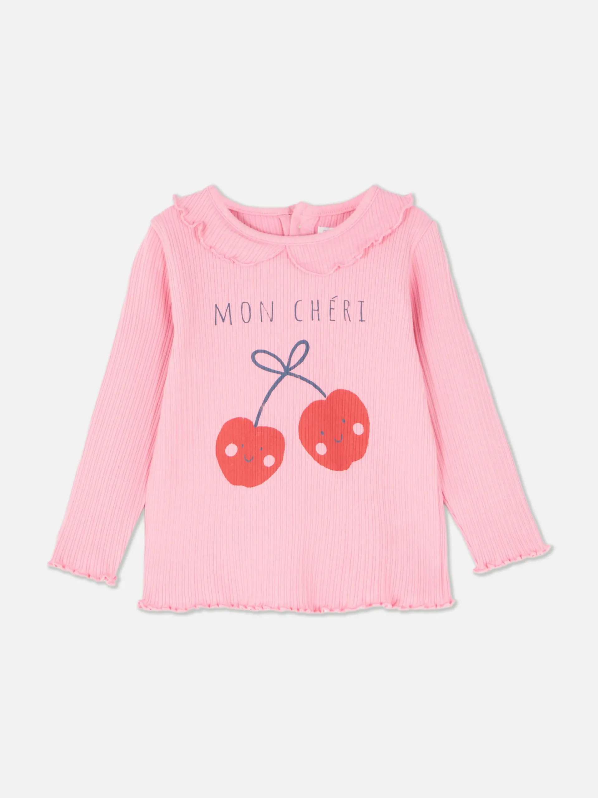 Camiseta Estampada Con Bajo Rizado