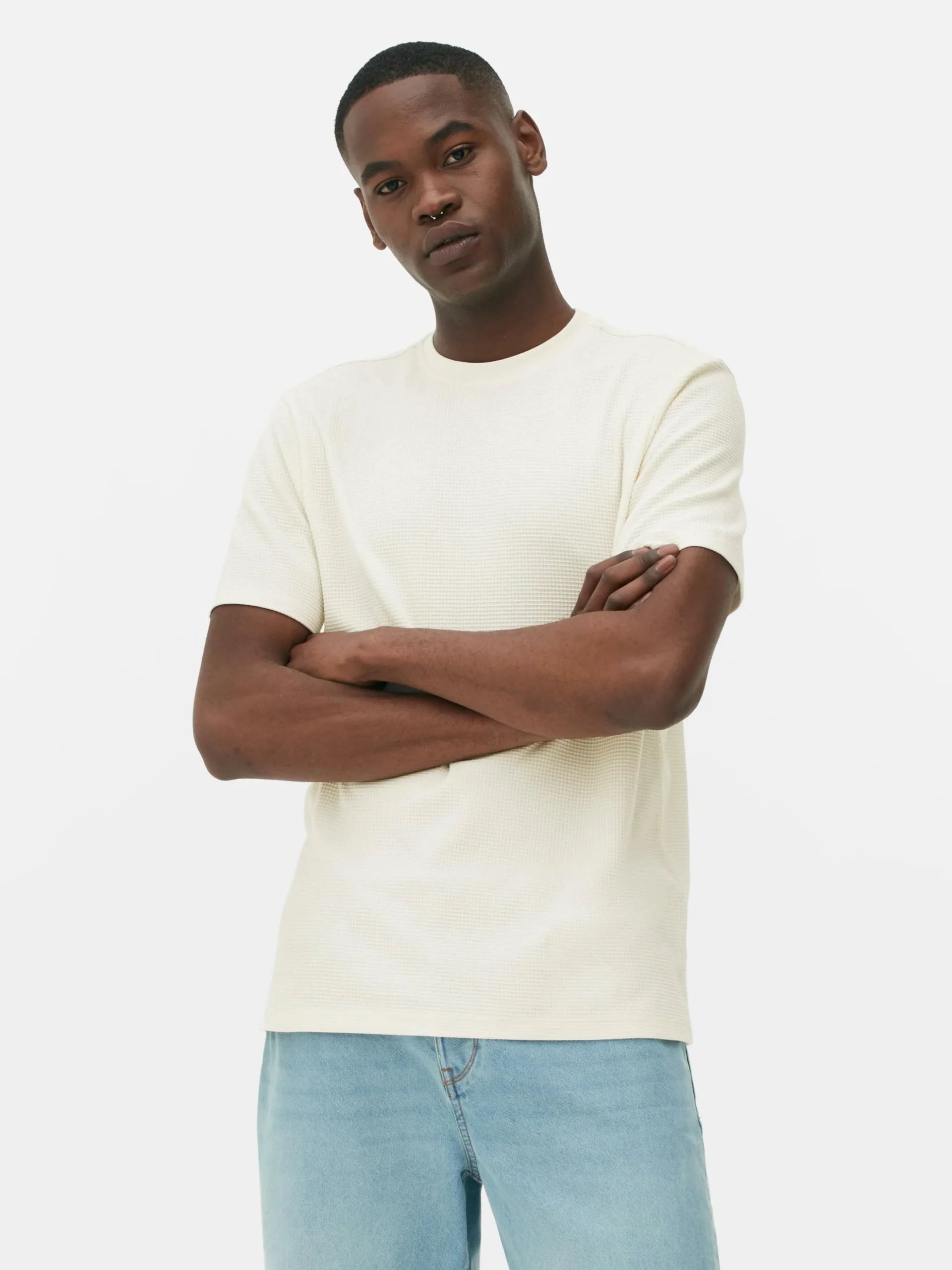Camiseta Gofrada De Cuello Redondo