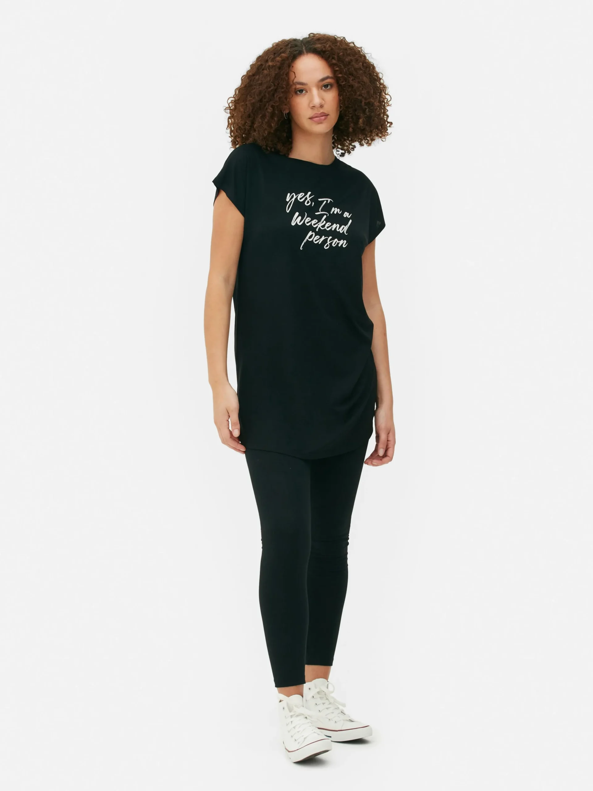 Camiseta Larga De Cuello Redondo