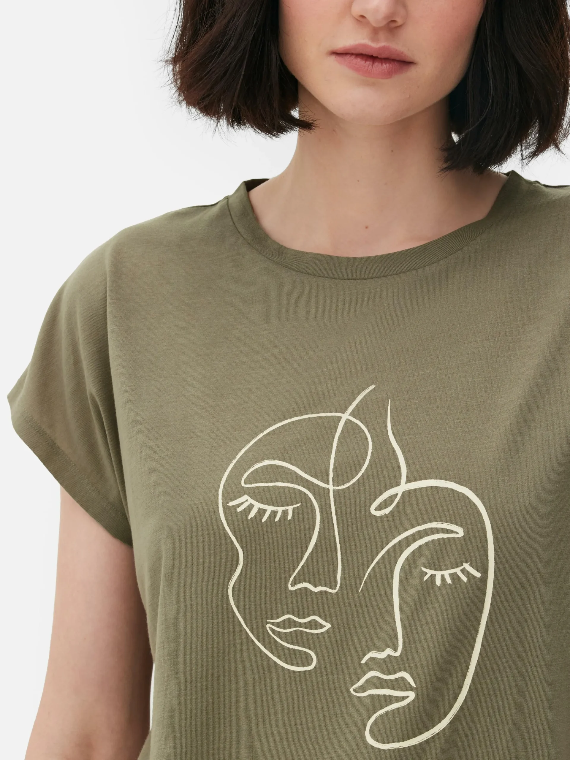 Camiseta Larga De Cuello Redondo
