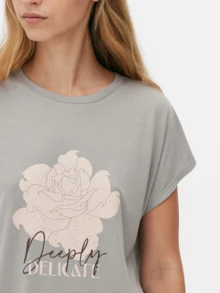 Camiseta Larga De Cuello Redondo