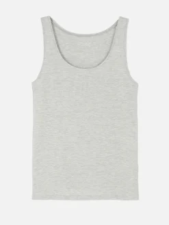 Camiseta Sin Mangas Elástica Con Escote Amplio