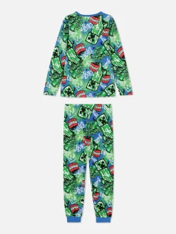 Camiseta Y Pantalón De Pijama Con Grafitis Minecraft