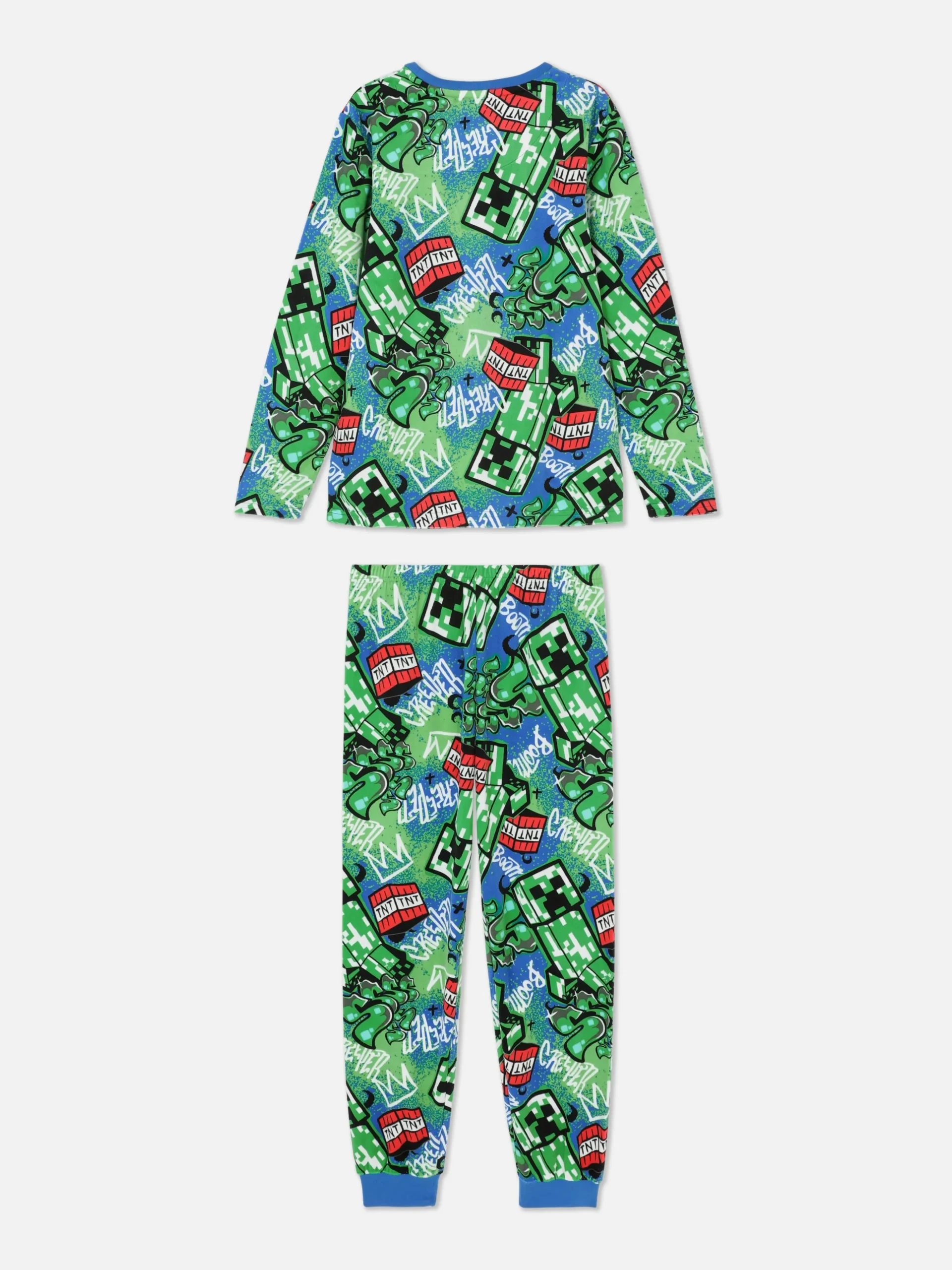 Camiseta Y Pantalón De Pijama Con Grafitis Minecraft