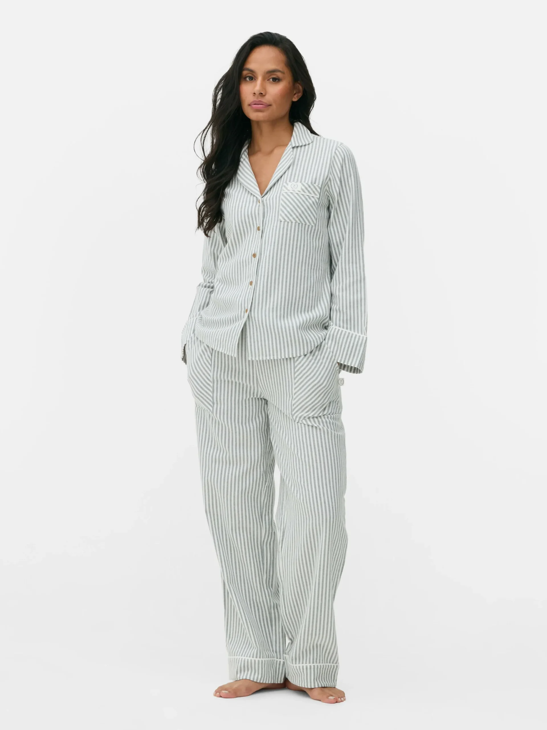 Camisón De Franela A Rayas