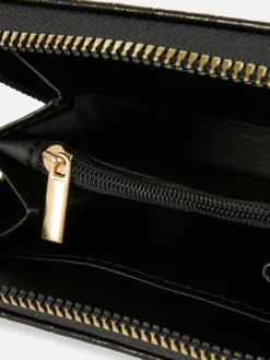 Cartera De Cocodrilo Sintético Con Cremallera