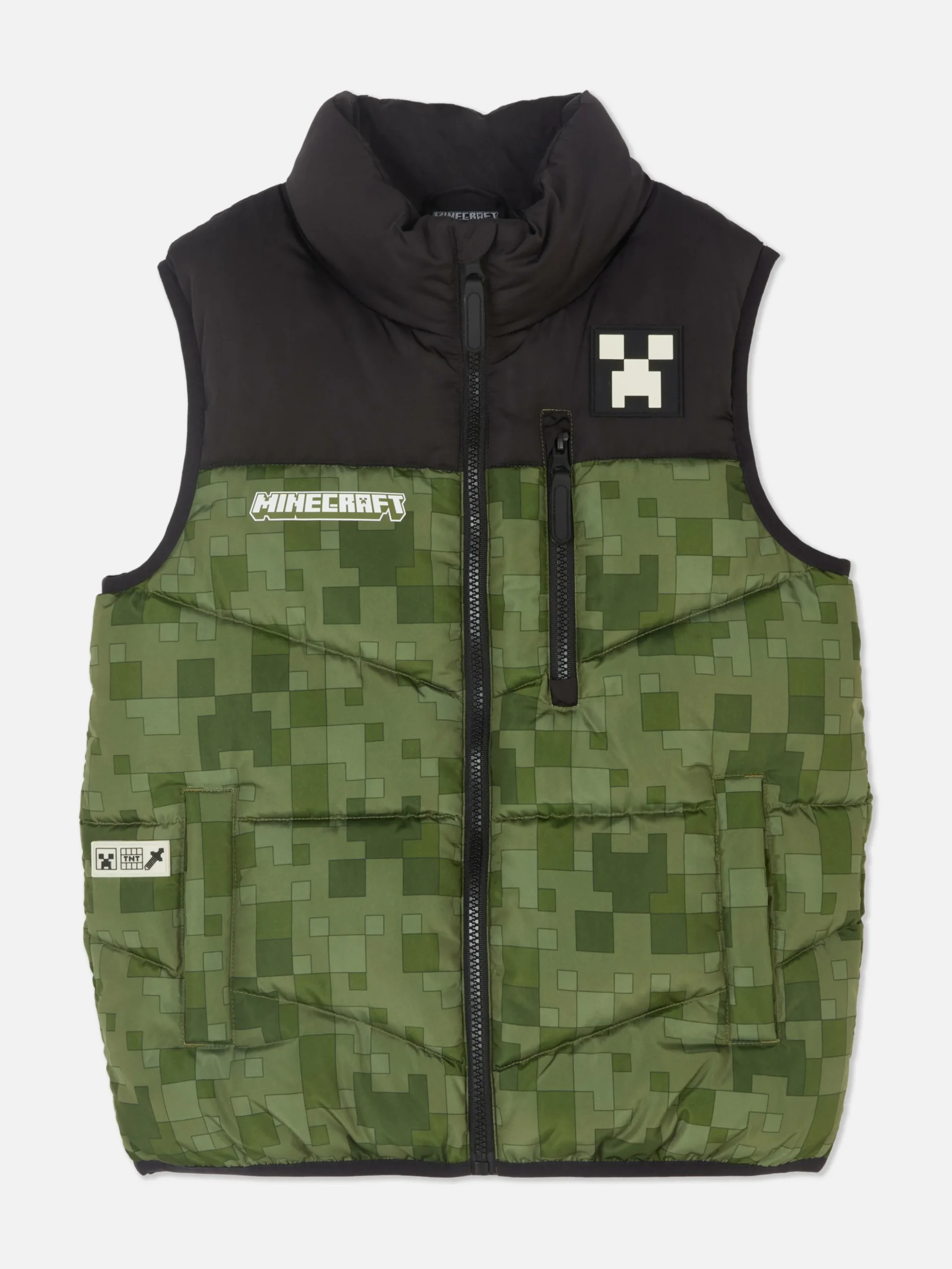 Chaleco Acolchado Con Cremallera De Minecraft