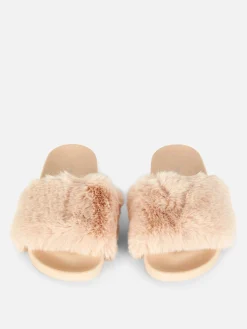 Chanclas De Pelo Sintético