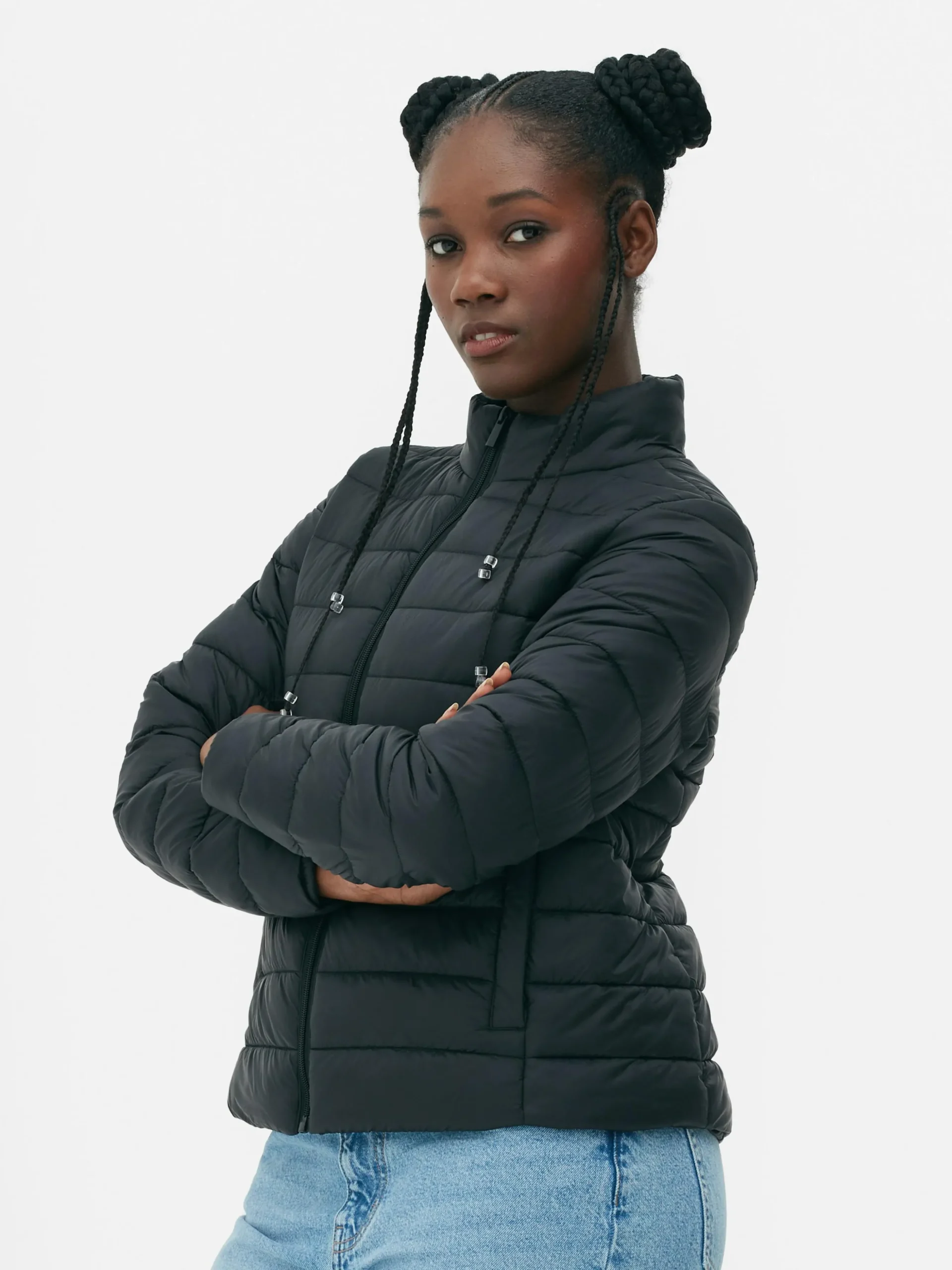 Chaqueta Acolchada Con Cuello Chimenea